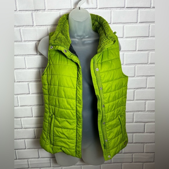 CALVIN KLEIN Performance women Lime Green Puffer Vest/size S - Picture 1 of 12